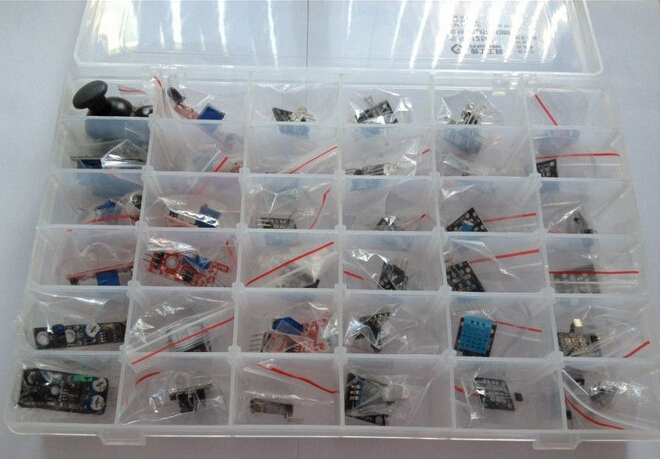 Arduino DIY सीखने के लिए स्टार्टर किट एक बॉक्स 5V रिले निष्क्रिय बजर में 37 सेंसर मॉड्यूल