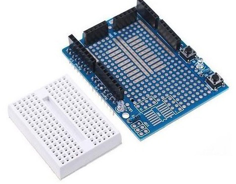 मिनी ब्रेड बोर्ड के साथ Arduino के लिए ProtoShield प्रोटोटाइप शील्ड