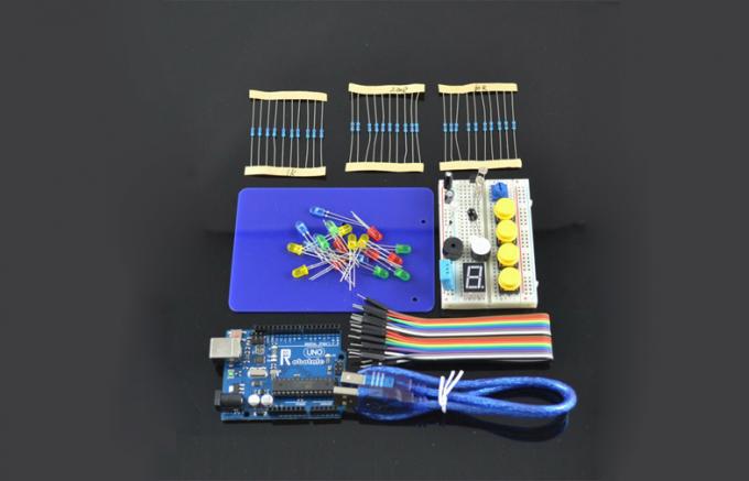 Arduino, फ्लेक्सिबल इलेक्ट्रॉनिक्स लर्निंग किट के लिए यूएनओ आर 3 आधारित स्टार्टर किट